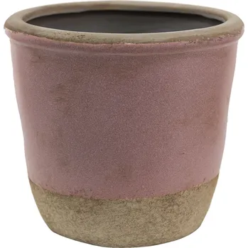 Obal na květináč Růžovo-béžový keramický obal na květináč Pinae XL - Ø 19*19 cm