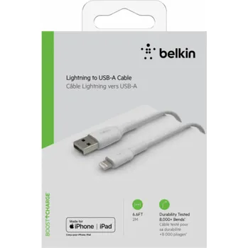 Datový kabel Belkin Lightning nab./sin. kabel 2m, PVC, bily, mfi cer.