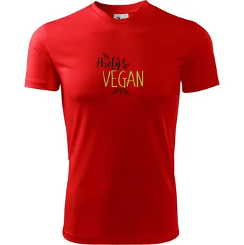 Pánské tričko Hrdý vegan - Pánské triko Fantasy sportovní (dresovina) - L ( Červená )