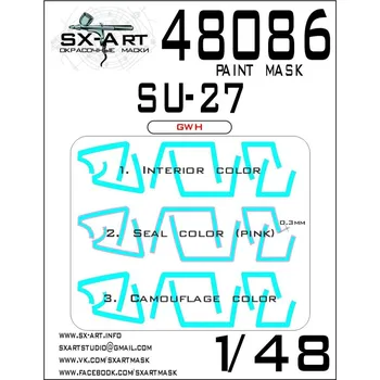 Plastikový model 1/48 Su-27 Painting mask (GWH)