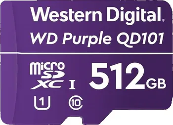 Paměťová karta Western Digital Purple 512 GB Surveillance microSD XC Class 10 UHS 1 (WDD512G1P0C)