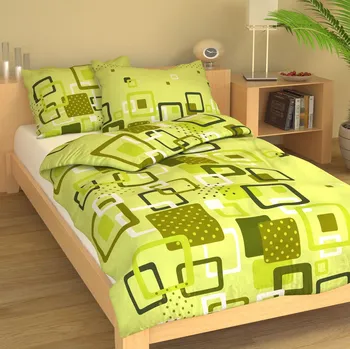 Povlečení Bavlněné povlečení Geometrie zelená Uzávěr: Hotelový uzávěr