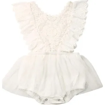 Kojenecké šaty Kojenecké body s krajkou a sukýnkou Varianta: bez rukávů, bílá, Velikost: 18M