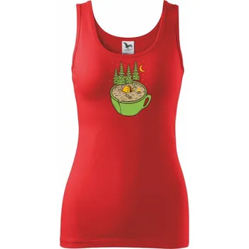 Dámské oblečení Hrnek plný stanování - Dámské tílko - L ( Červená )