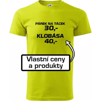 Párek na tácek a klobása - Klasické pánské triko vyšší gramáže - 4XL ( Limetková )