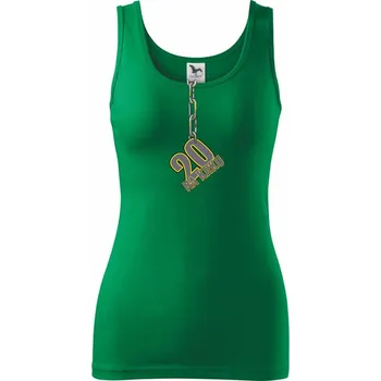 Dámské tričko 20 let na krku řetěz - Dámské tílko - XL ( Středně zelená )