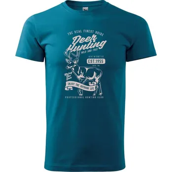 Pánská móda Deer Hunting - Klasické pánské triko vyšší gramáže - S ( Petrolejová )