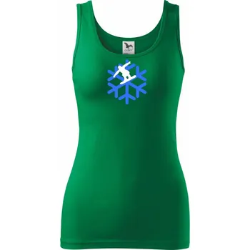Dámské tričko Snowboard vločka - Dámské tílko - 2XL ( Středně zelená )