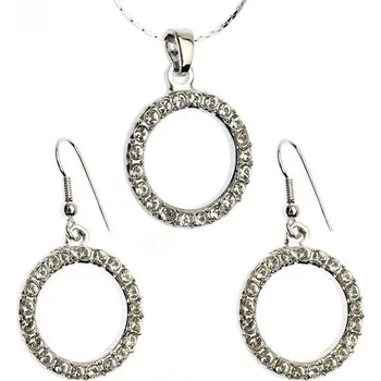 Souprava šperků Souprava Swarovski kruhy Rhodium