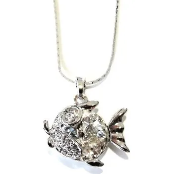 Náhrdelník Náhrdelník RYBIČKA Swarovski Rhodium - Crystal