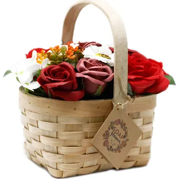 Ancient Wisdom Velká kytice v proutěném koši, červená