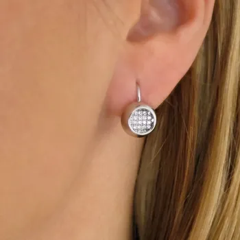 Náušnice Stříbrné náušnice s čirými zirkony 2,80g Rhodium Stříbro 925/1000