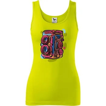 Dámské tričko Foťák barevný - dvě čočky - Dámské tílko - XL ( Limetková )