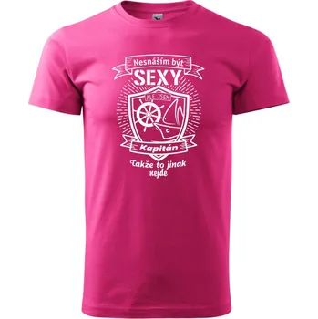 Pánská móda Nesnáším být sexy - Kapitán / Kapitánka - Klasické pánské triko vyšší gramáže - 2XL ( Purpurová )