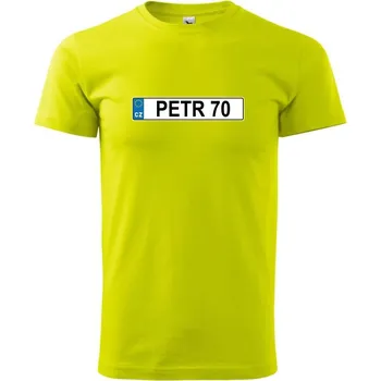 Pánské tričko SPZ Petr 70 - Klasické pánské triko vyšší gramáže - XL ( Limetková )