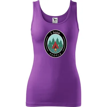 Dámské tričko I hate people - stan a les - Dámské tílko - 2XL ( Fialová )