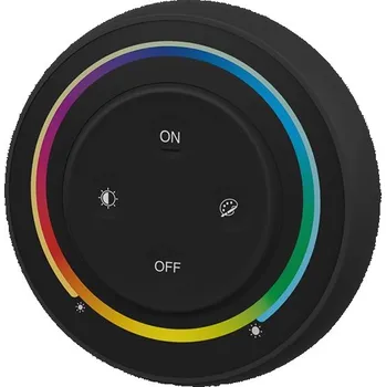 LED osvětlení MiBOXER černý RF bezdrátový nástěnný kulatý dotykový dálkový ovladač / stmívač pro RGB+CCT LED osvětlení Mi-Light S2-B S2-B