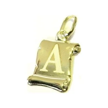 Přívěsek Zlatý přívěšek písmenko "A" Svitek menší 21mm 0,40g Zlato 14k(585/1000)