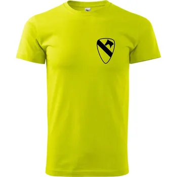 1st Cavalry Division prsa - Klasické pánské triko vyšší gramáže - XS ( Limetková )