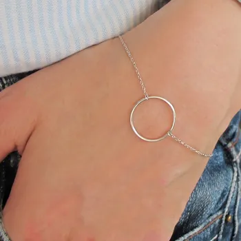 Náramek Stříbrný náramek KOLEČKO 17mm Rhodium 17+3cm Stříbro 925/1000