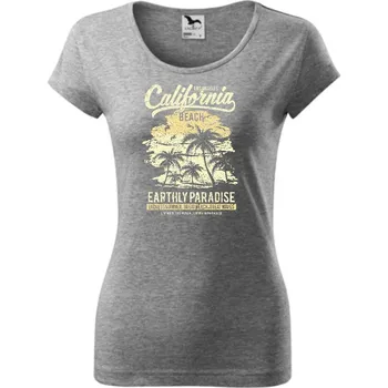 Dámské tričko California Beach - Dámské triko Pure - XS ( Tmavě šedý melír )