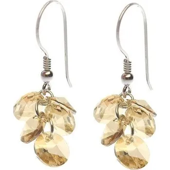 Náušnice Stříbrné náušnice HROZEN Swarovski Golden Shadow Stříbro 925/1000