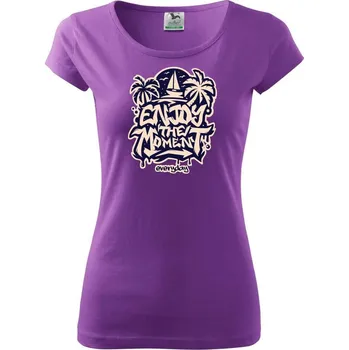 Dámské tričko Enjoy the moment - Dámské triko Pure - 3XL ( Fialová )