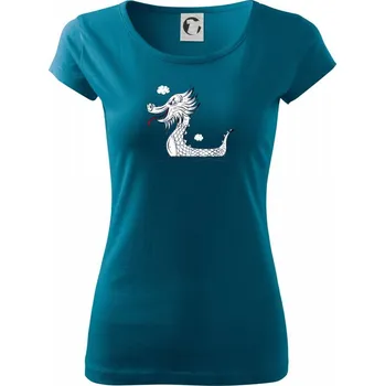 Dračí lodě olejomalba - Dámské triko Pure - M ( Petrolejová )