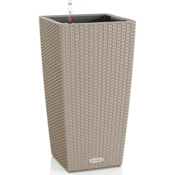 Květináč Lechuza Cubico Cottage 40 Sand Brown komplet - UV-odolné