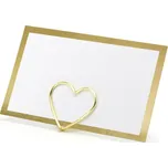 PartyDeco Jmenovka bílá se zlatým…