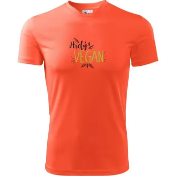 Pánské tričko Hrdý vegan - Pánské triko Fantasy sportovní (dresovina) - 2XL ( Neonově oranžová )