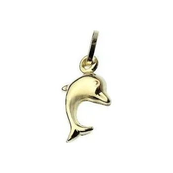 Přívěsek Zlatý přívěšek delfínek oboustranný 16mm 0,30g Zlato 14k(585/1000)