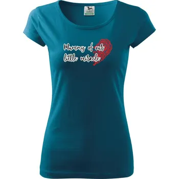 Dámské oblečení Little Miracle - rodinné triko - Dámské triko Pure - XL ( Petrolejová )