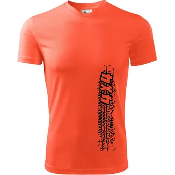 Pánské tričko Pneu stopa 4x4 - Pánské triko Fantasy sportovní (dresovina) - L ( Neonově oranžová )