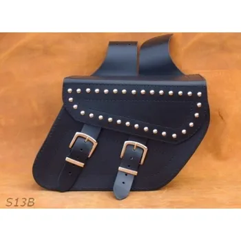 Zavazadlo na motocykl Kožené moto brašny S13 černé, 30x25x14cm - bez nýtů / bez boční kapsičky