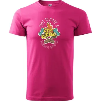 Pánské tričko Time to make a Fire - Klasické pánské triko vyšší gramáže - M ( Purpurová )