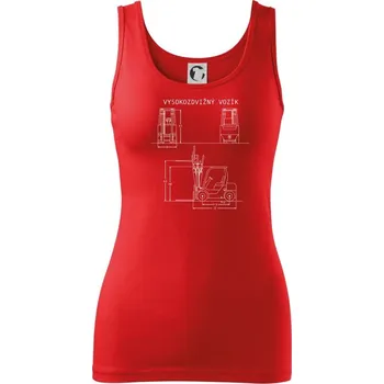 Dámské oblečení Vysokozdvižný vozík nákres - Dámské tílko - S ( Červená )