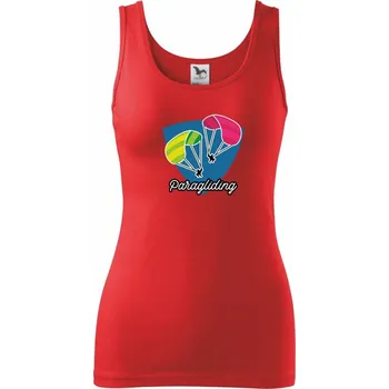 Dámské tričko Paragliding dva padáky - Dámské tílko - S ( Červená )