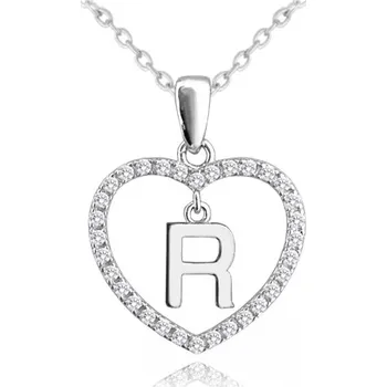 Módní doplněk Stříbrný náhrdelník se srdíčkem a písmenem R JMAS900RSN45