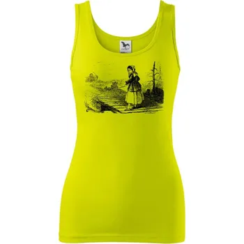 Kreslená dívka na rybách - Dámské tílko - L ( Limetková )