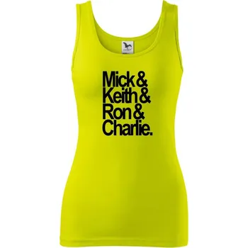 Dámské tričko Mick Keith Ron Charlie - Dámské tílko - XL ( Limetková )