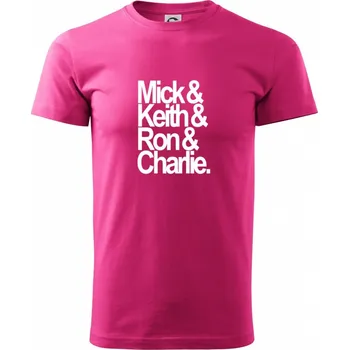 Pánská móda Mick Keith Ron Charlie - Klasické pánské triko vyšší gramáže - L ( Purpurová )