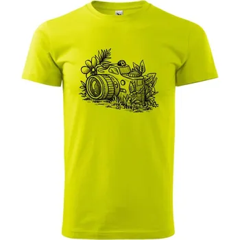 Foťák kreslený beruška - Klasické pánské triko vyšší gramáže - 4XL ( Limetková )