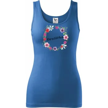 Dámské tričko Družička s květy - Dámské tílko - XS ( Azurově modrá )