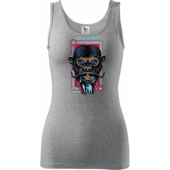 Dámské tričko Královská opice - Dámské tílko - M ( Tmavě šedý melír )