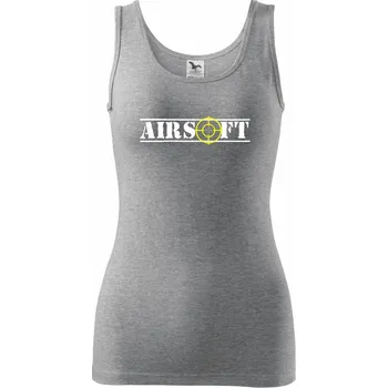 Airsoft nápis - Dámské tílko - S ( Tmavě šedý melír )