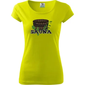 Sauna nápis - Dámské triko Pure - XS ( Limetková )