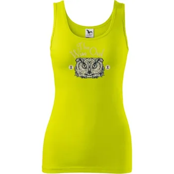 Moudrá sova - Dámské tílko - M ( Limetková )