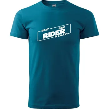 Pánská móda Best Bike rider in galaxy - Klasické pánské triko vyšší gramáže - M ( Petrolejová )