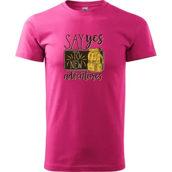 Pánská móda Say yes to new Adventures - Klasické pánské triko vyšší gramáže - M ( Purpurová )
